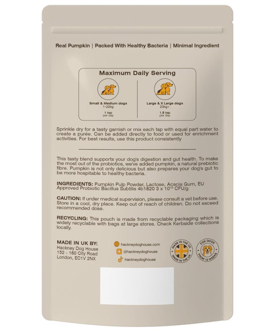 Hackney Dog House Pumpkin & Probiotics - Afbeelding 2