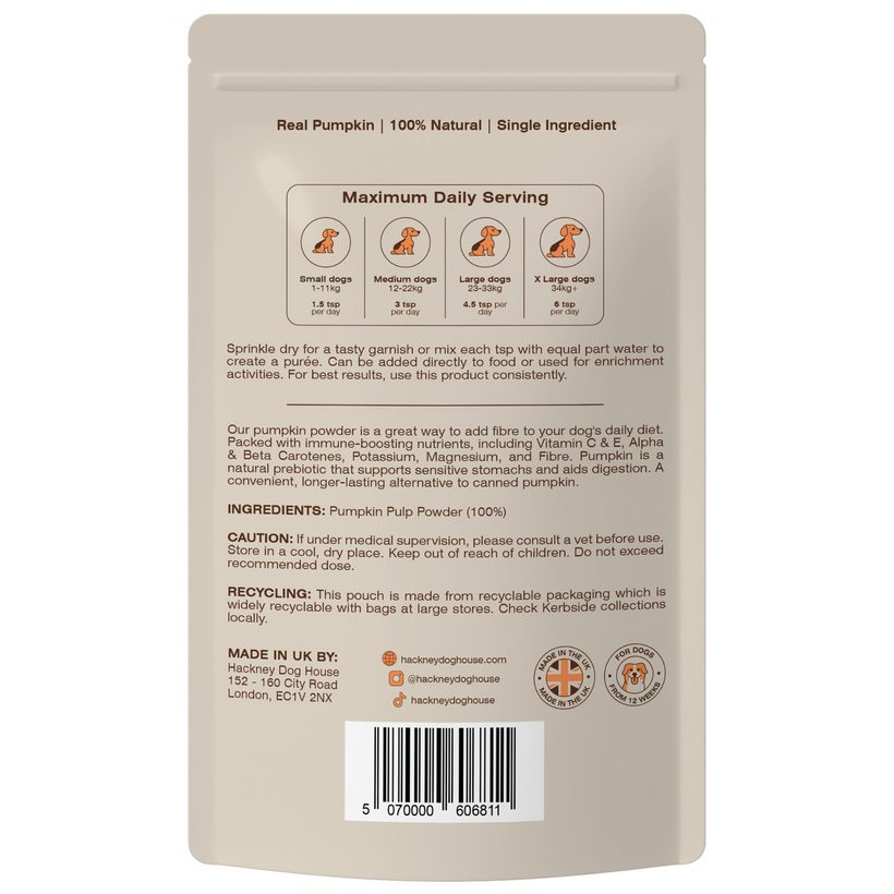 Hackney Dog House Pumpkin Purée Powder - Afbeelding 2